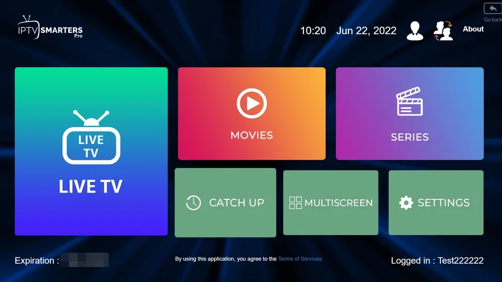 iptv smarters pro interface